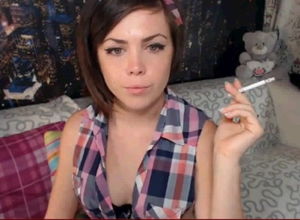 Smoking super-hot young lady